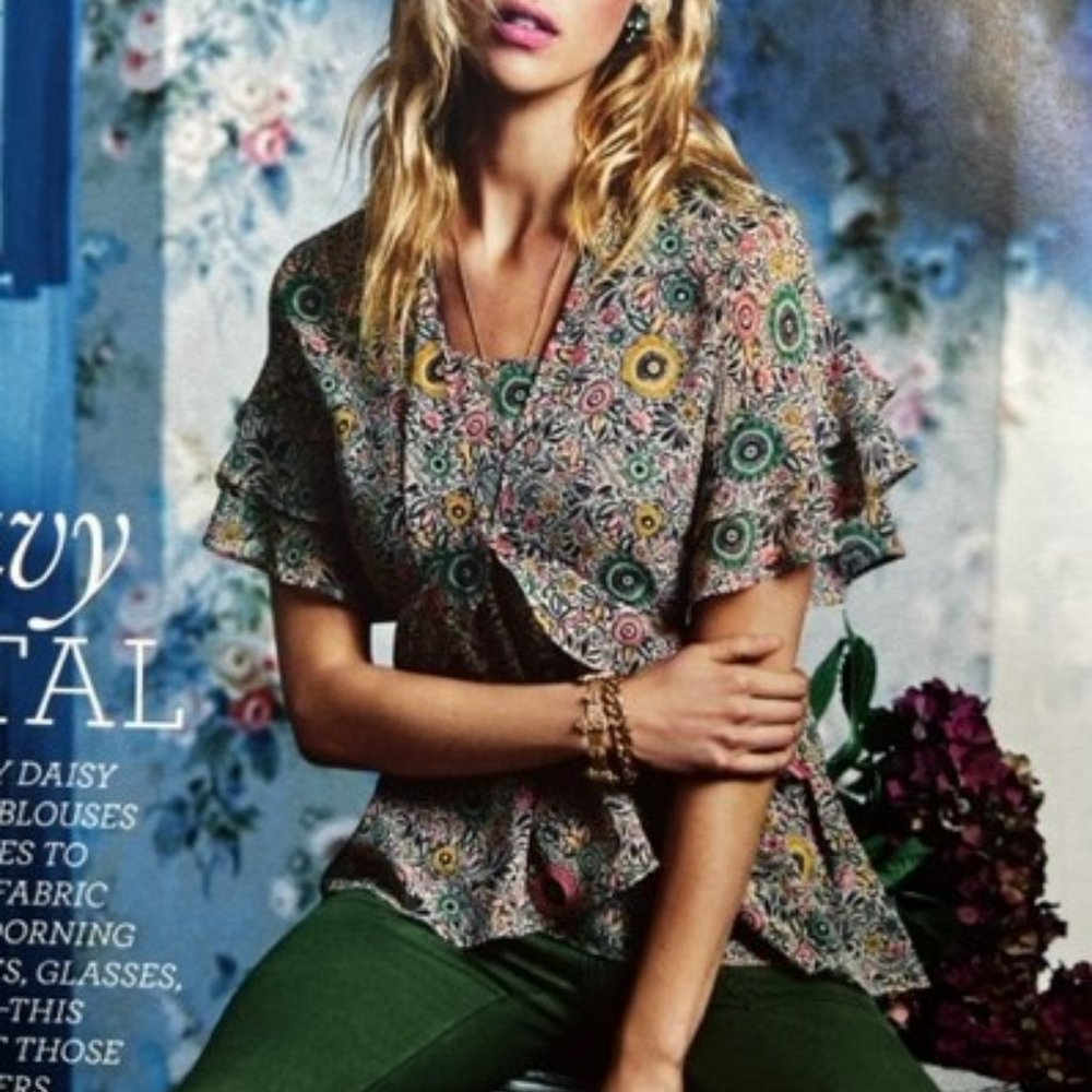 CAbi Multicolor Floral Blouse